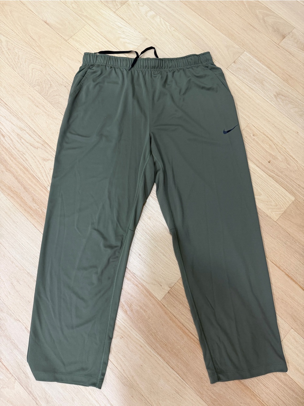 Nike Men's Olive Green Jogger Pants with Navy Swoosh